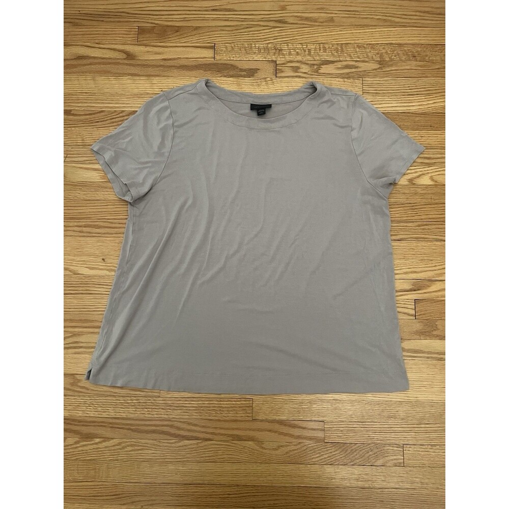 J Jill Wearever Collection Top Shirt Rayon/Spandex Soft Large Petite Tan